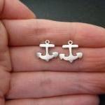 Anchor Stud Earrings In Silver-anchor Stud..