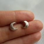 Gold Stud Earrings Mini Crescent Moon-silver Mini..